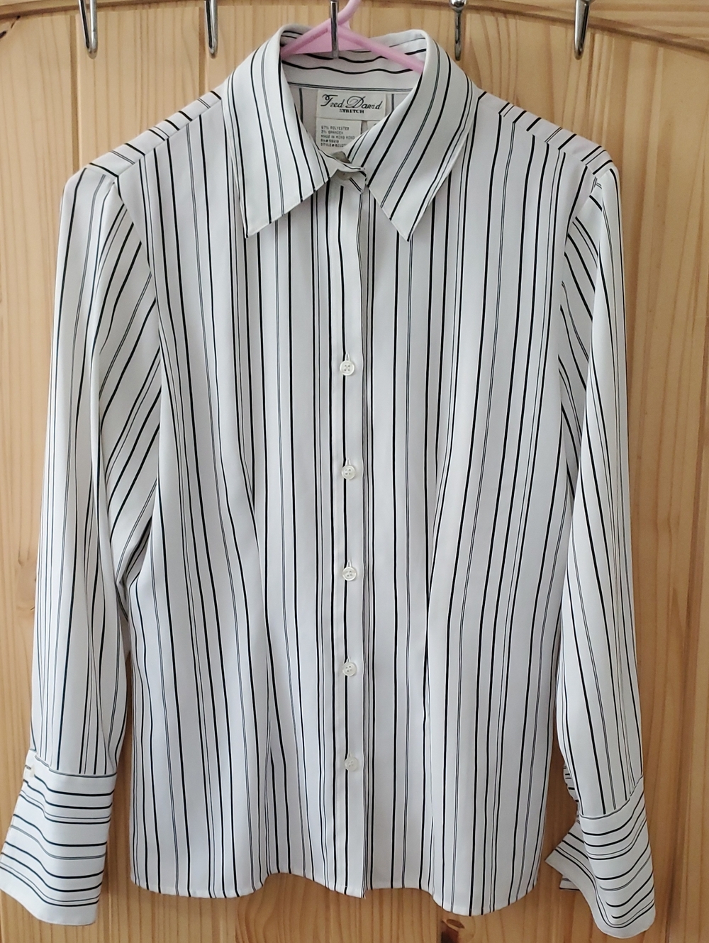 Vintage Fred David Button Down Striped Blouse